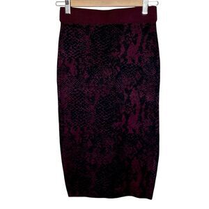 Express x Negin Mirsalehi Snakeskin Print Sweater Skirt Womens XS Pencil Office
